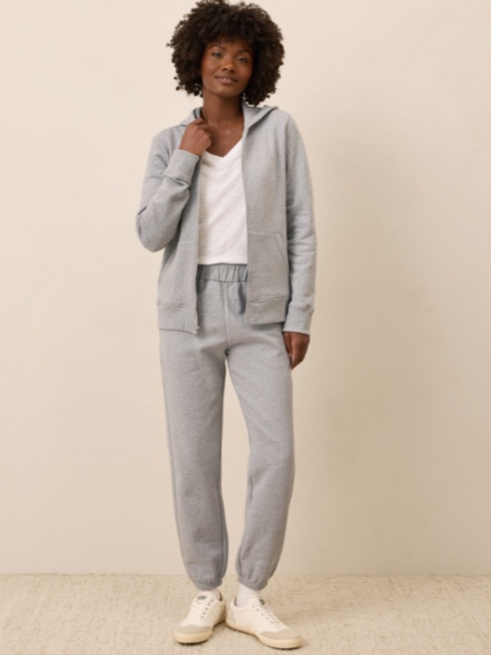 PACT ORGANIC BRUSHED FLEECE FULL ZIP FRONT HOODIE SIZE LARGE HEATHER GRAY - Picture 4 of 9